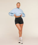 Script Embroidery Oversized Zip Through Chilled Blue - Unmatched Kicks - GYMSHARK