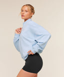 Script Embroidery Oversized Zip Through Chilled Blue - Unmatched Kicks - GYMSHARK