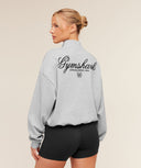 Script Embroidery Oversized Zip Through Light Grey Core Marl - Unmatched Kicks - GYMSHARK