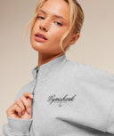 Script Embroidery Oversized Zip Through Light Grey Core Marl - Unmatched Kicks - GYMSHARK