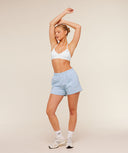 Script Embroidery Shorts Chilled Blue - Unmatched Kicks - Womens>Apparel>Shorts>loose