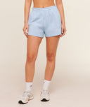 Script Embroidery Shorts Chilled Blue - Unmatched Kicks - Womens>Apparel>Shorts>loose