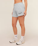 Script Embroidery Shorts Light Grey Core Marl - Unmatched Kicks - GYMSHARK