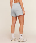 Script Embroidery Shorts Light Grey Core Marl - Unmatched Kicks - GYMSHARK