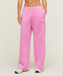 Script Embroidery Wide Leg Pants oversized fit Focus Pink - Unmatched Kicks - GYMSHARK