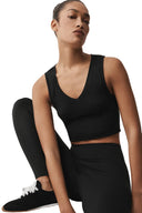 Seamless Pointelle Tank - Black - Unmatched Kicks - ALO