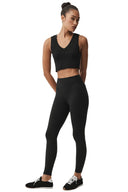 Seamless Pointelle Tank - Black - Unmatched Kicks - ALO