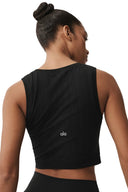 Seamless Pointelle Tank - Black - Unmatched Kicks - ALO