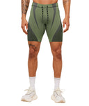 Seamless Running Half Tight body fit Stealth Blue / Sorbet Yellow - Unmatched Kicks - GYMSHARK