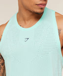 Seamless Running Tank slim fit Pop Turquoise - Unmatched Kicks - GYMSHARK