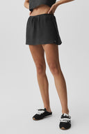Semi-Sheer Golden Hour Tennis Skirt Black - Unmatched Kicks-ALO
