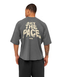 Set The Pace Boxy T-Shirt oversized fit Graphite Grey - Unmatched Kicks - GYMSHARK