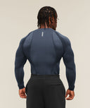 Shadow Seamless Long Sleeve T-Shirt muscle fit Heavy Blue - Unmatched Kicks-GYMSHARK