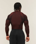 Shadow Seamless Long Sleeve T-Shirt muscle fit Sets Red - Unmatched Kicks-GYMSHARK