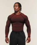 Shadow Seamless Long Sleeve T-Shirt muscle fit Sets Red - Unmatched Kicks-GYMSHARK