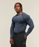 Shadow Seamless Long Sleeve T-Shirt Sets Heavy Blue - Unmatched Kicks-GYMSHARK