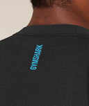 Shadow Seamless T Shirt muscle fit Black/Brand Blue - Unmatched Kicks - GYMSHARK