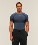 Shadow Seamless T Shirt muscle fit Heavy Blue - Unmatched Kicks-GYMSHARK