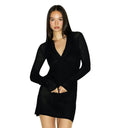 Sheer Knit LONG SLEEVE HENLEY Onyx - Unmatched Kicks - SKIMS