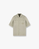 Short Sleeve Cotton Overshirt - Beige - Unmatched Kicks - REPRESENT