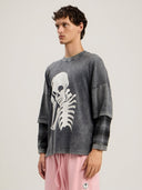 Skull Double Long - Sleeved Shirt - Unmatched Kicks - Palm Angeles