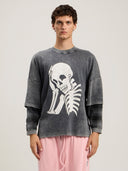Skull Double Long - Sleeved Shirt - Unmatched Kicks - Palm Angeles