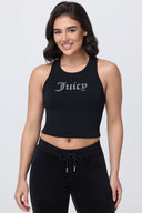 Small Bling High Neck Crop Tank Liquorice - Unmatched Kicks - Juicy Couture