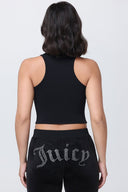 Small Bling High Neck Crop Tank Liquorice - Unmatched Kicks - Juicy Couture