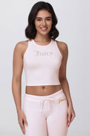 Small Bling High Neck Crop Tank Soft Glow - Unmatched Kicks - Juicy Couture