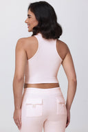 Small Bling High Neck Crop Tank Soft Glow - Unmatched Kicks - Juicy Couture