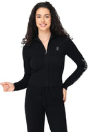 Small Bling Knit Cropped Jacket Liquorice - Unmatched Kicks - Juicy Couture