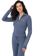 Small Bling Knit Cropped Jacket Vintage Indigo - Unmatched Kicks - Juicy Couture