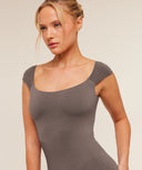 Soft Sculpt Cap Sleeve All - In - One Cool Brown - Unmatched Kicks - GYMSHARK