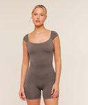 Soft Sculpt Cap Sleeve All - In - One Cool Brown - Unmatched Kicks - GYMSHARK