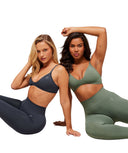 Soft Sculpt V - neck Sports Bra light support Heavy Blue - Unmatched Kicks - GYMSHARK