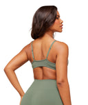 Soft Sculpt V - neck Sports Bra light support Unit Green - Unmatched Kicks - GYMSHARK