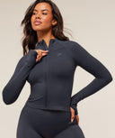 Soft Sculpt Zip Up Jacket Heavy Blue - Unmatched Kicks - GYMSHARK
