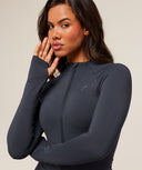 Soft Sculpt Zip Up Jacket Heavy Blue - Unmatched Kicks - GYMSHARK