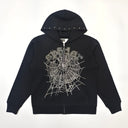 Sp5der OG Web Studded Zip Hoodie Black - Unmatched Kicks - Sp5der
