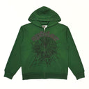 Sp5der OG Web Studded Zip Hoodie Green - Unmatched Kicks - Sp5der