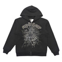 Sp5der OG Web V2 Rhinestone Zip Up Black - Unmatched Kicks - Sp5der