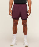 Sport 5" 2 in 1 Shorts slim fit Impact Burgundy/Reset Pink - Unmatched Kicks - GYMSHARK
