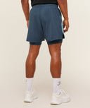 Sport 5" 2 in 1 Shorts slim fit Stealth Blue/Storm Blue - Unmatched Kicks - GYMSHARK
