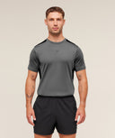 Sport T-Shirt slim fit Dark Grey/Black - Unmatched Kicks - GYMSHARK