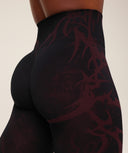 Storm Seamless Leggings regular Black/Rich Maroon - Unmatched Kicks-GYMSHARK