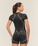 Storm Seamless Short Sleeve Top Black/Tinted White - Unmatched Kicks-GYMSHARK