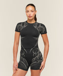 Storm Seamless Short Sleeve Top Black/Tinted White - Unmatched Kicks-GYMSHARK
