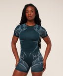 Storm Seamless Short Sleeve Top Deep Petrol Blue/Smoke Blue - Unmatched Kicks-GYMSHARK