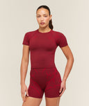 Storm Seamless Short Sleeve Top Sets Red/Carmine Red - Unmatched Kicks-GYMSHARK