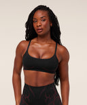 Storm Seamless Sports Bra light support Black/Rich Maroon - Unmatched Kicks-GYMSHARK